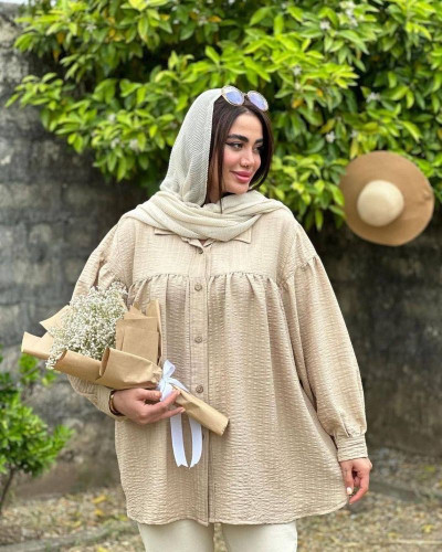 شومیز زنانه ، شومیز چین دار شانتون زیپی